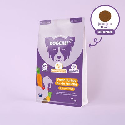 Dog Chef Croquettes Hypoallergéniques à la Dinde Fraîche pour chien