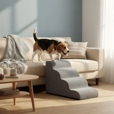 FEANDREA Escalier pour Chien, à 3 Marches, Housse Amovible Lavable