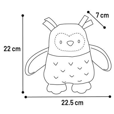 Jouet Phoebe Hibou avec pieds à mordiller 22 cm pour Chiot