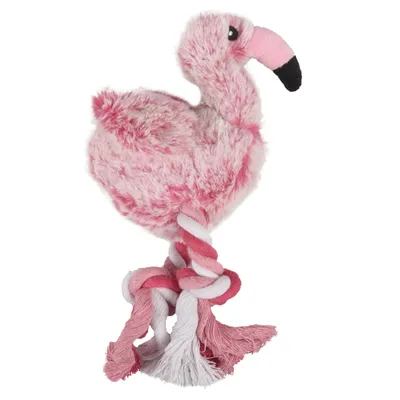 Flamant Rose Andes avec corde 20 cm Jouet pour chien