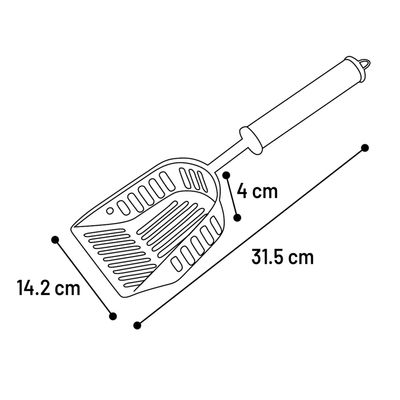 Pelle a litiere pour chat en acier inoxydable Ian