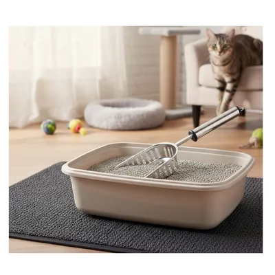 Pelle a litiere pour chat en acier inoxydable Ian