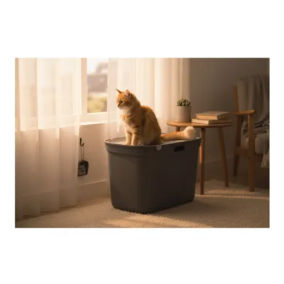 Bac a litière pour chat entrée par le dessus Kato Bac a litière pour chat entrée par le dessus Kato