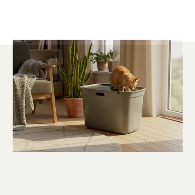 Bac a litière pour chat entrée par le dessus Kato