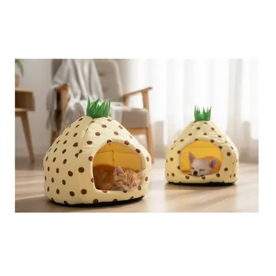 Panier espace de sommeil 38 x 38 x 40 cm Olga l'ananas Jaune