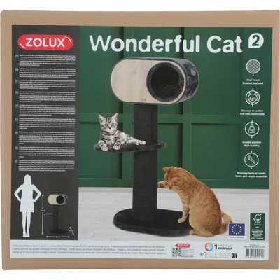 Arbres à chats Wonderful cat2 gris hauteur 114 cm pour les chats