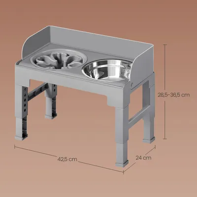FEANDREA Gamelle pour Chien Surélevée, Hauteur Réglable et Inclinable