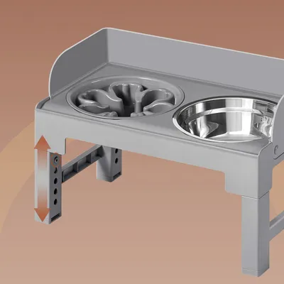 FEANDREA Gamelle pour Chien Surélevée, Hauteur Réglable et Inclinable