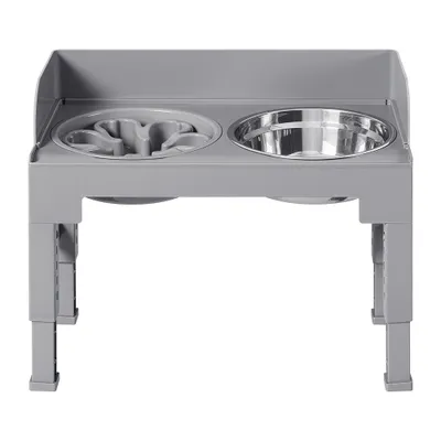 FEANDREA Gamelle pour Chien Surélevée, Hauteur Réglable et Inclinable