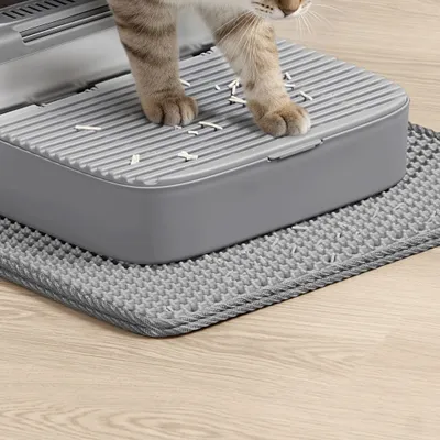 Feandrea Bac à Litière pour Chat, en Acier Inoxydable, Jusqu’à 15 kg