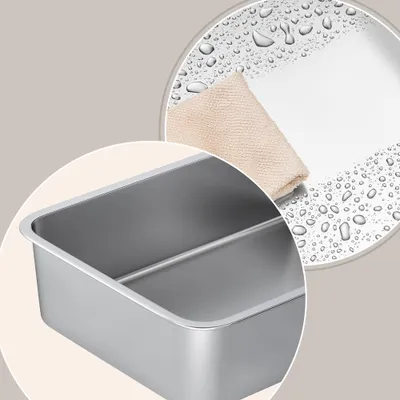 Feandrea Bac à Litière pour Chat, en Acier Inoxydable, Jusqu’à 15 kg