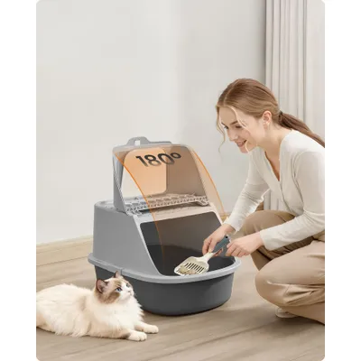 Feandrea Maison de toilette pour Chat avec Pelle et Brosse Jusqu’à 15 kg