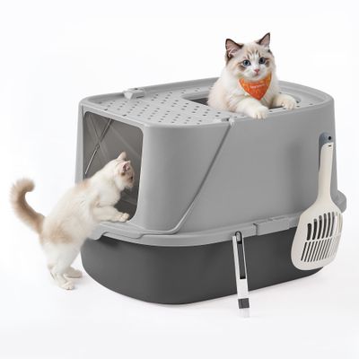 Feandrea Maison de toilette pour Chat avec Pelle et Brosse Jusqu’à 15 kg