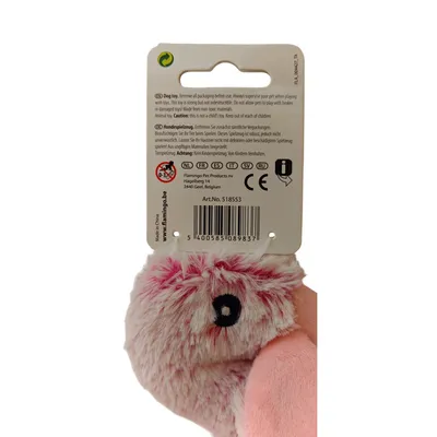 Flamant Rose Andes avec corde 30 cm Jouet pour chien