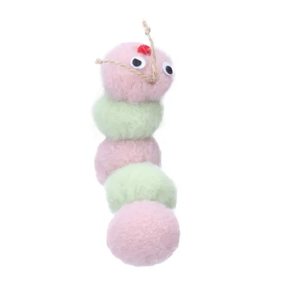 Jouet pour chat Piroe Chenille, vert ou , 17 cm.