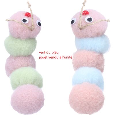 Jouet pour chat Piroe Chenille, vert ou , 17 cm.