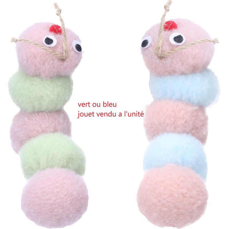 Jouet pour chat Piroe Chenille, vert ou , 17 cm.