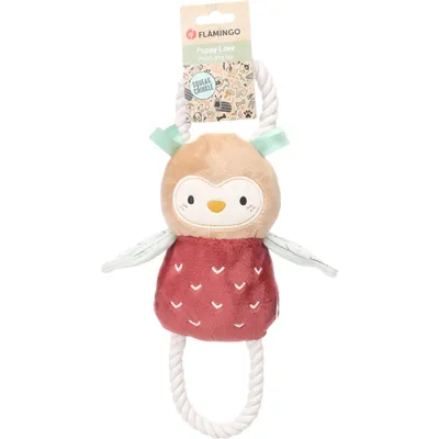Jouet Phoebe Hibou avec corde 38 cm pour Chiot