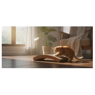 Carton a Griffer pont avec balle pour Chat 22 x 49 cm Deso Carton a Griffer pont avec balle pour Chat 22 x 49 cm Deso