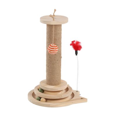 Jouet à Griffer pour Chat Zack Plumes et Circuit à Balle