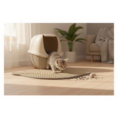 Tapis de litière pour chat Tete de chat