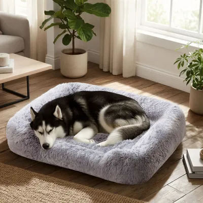 Feandrea Grand Panier pour Chien, Lit pour Animaux, 91 x 68 x 18 cm Feandrea Grand Panier pour Chien, Lit pour Animaux, 91 x 68 x 18 cm