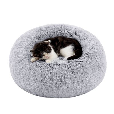 Feandrea Lit pour Chien, Panier en Forme de Beignet pour Chien