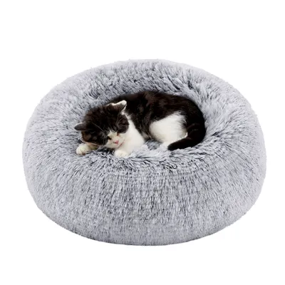 Feandrea Lit pour Chien, Panier en Forme de Beignet pour Chien