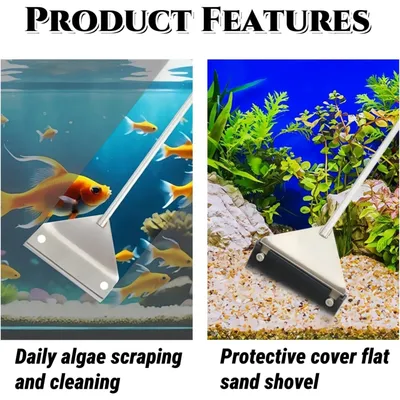 PetTribes Grattoir Algues 35 cm - Lames Inox et Tige