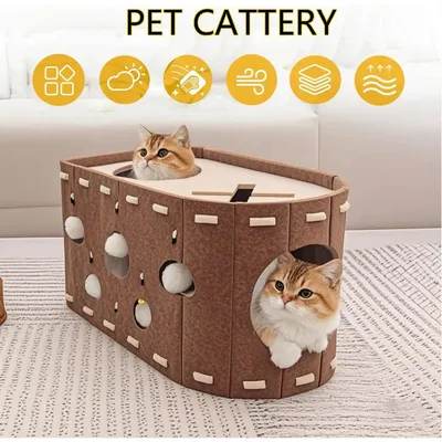 PetTribes Maison pour chat en feutre