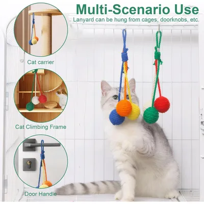 PetTribes Pelota sisal con campana - Juguete interactivo para gatos
