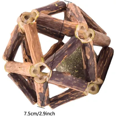 PetTribes Combo jeu naturel pour chat : 2 boules d'herbe à chat en bois