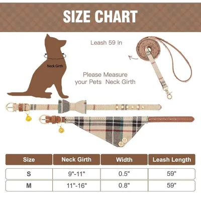 PetTribes Ensemble collier pour chien, bandana triangulaire et laisse