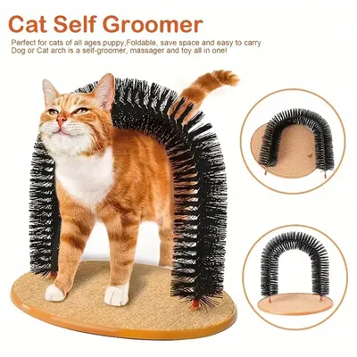PetTribes Arche de toilettage pour chat - Massage et griffoir intégrés