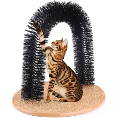 PetTribes Arche de toilettage pour chat - Massage et griffoir intégrés