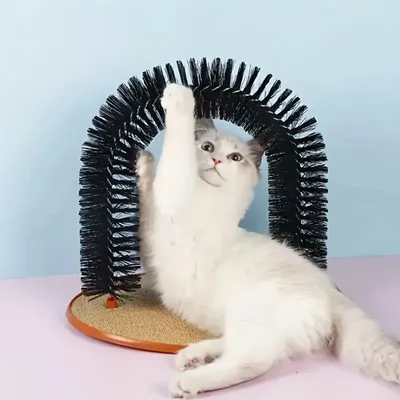 PetTribes Arche de toilettage pour chat - Massage et griffoir intégrés
