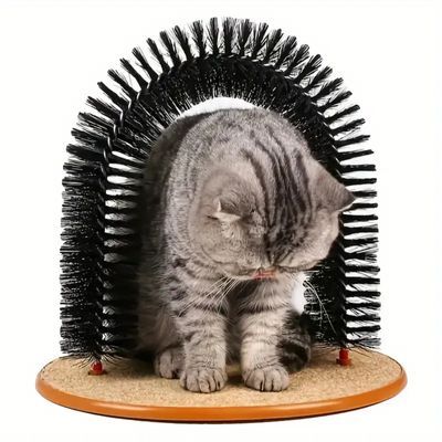 PetTribes Arche de toilettage pour chat - Massage et griffoir intégrés