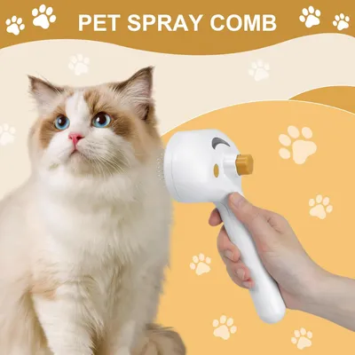 PetTribes Peigne Massant Vapeur 3-en-1 pour Animaux