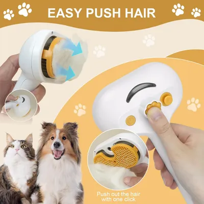 PetTribes Peigne Massant Vapeur 3-en-1 pour Animaux