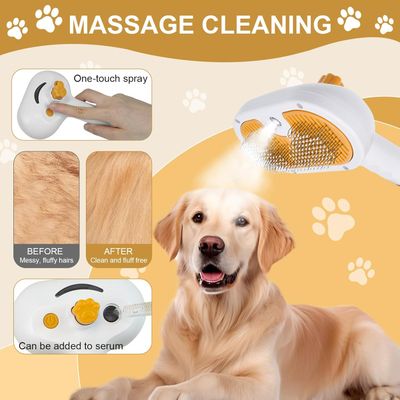 PetTribes Peigne Massant Vapeur 3-en-1 pour Animaux