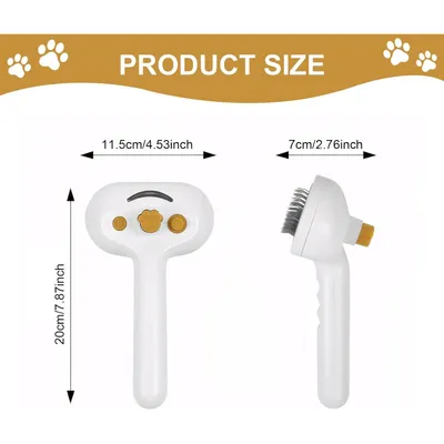 PetTribes Peigne Massant Vapeur 3-en-1 pour Animaux