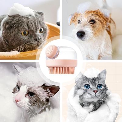 PetTribes Brosse de Bain pour Chien/Chat - Distributeur Intégré