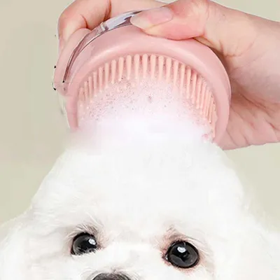 PetTribes Brosse de Bain pour Chien/Chat - Distributeur Intégré