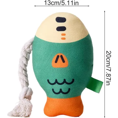 PetTribes Jouet en Peluche Résistant pour Chien, Poisson Qui Couine