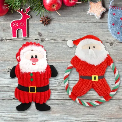PetTribes Jouet de Noël : Peluche et corde grinceuse pour chien