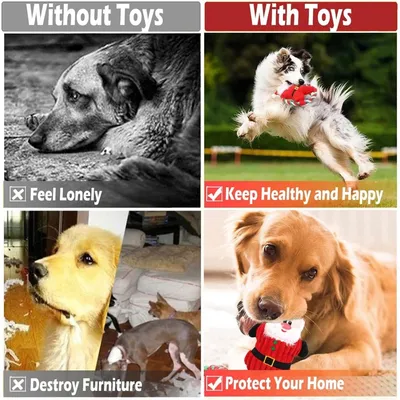 PetTribes Jouet de Noël : Peluche et corde grinceuse pour chien