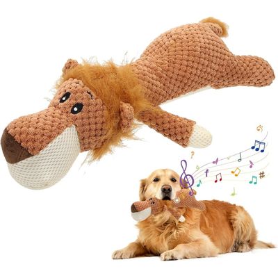 PetTribes Jouet pour chien qui couine - Lion