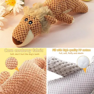 PetTribes Jouet pour chien qui couine - Lion