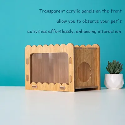 PetTribes Maisonnette Bois Petit Animal - Décoration