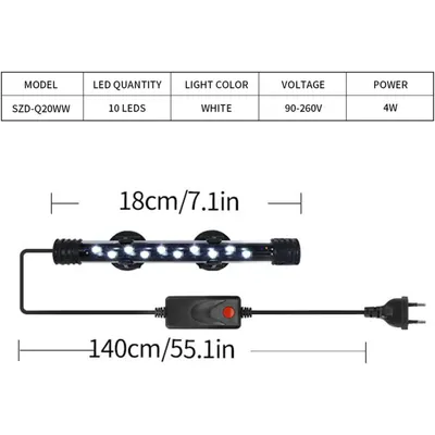 PetTribes Bande LED Submersible pour Aquarium - Éclairage Étanche S